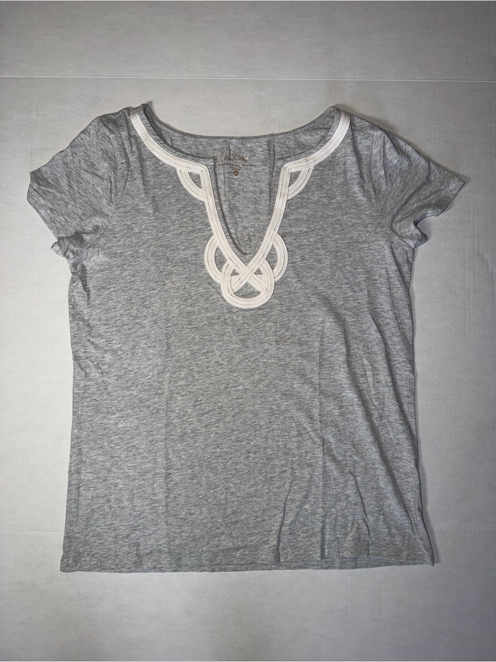 Lilly Pulitzer Heather Gray Short-Sleeve Tee with White Trim